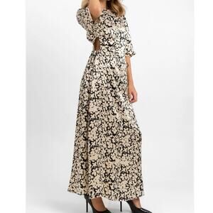 Topshop NWT Floral Cutout Side Soft Viscose Maxi Dress Size 4